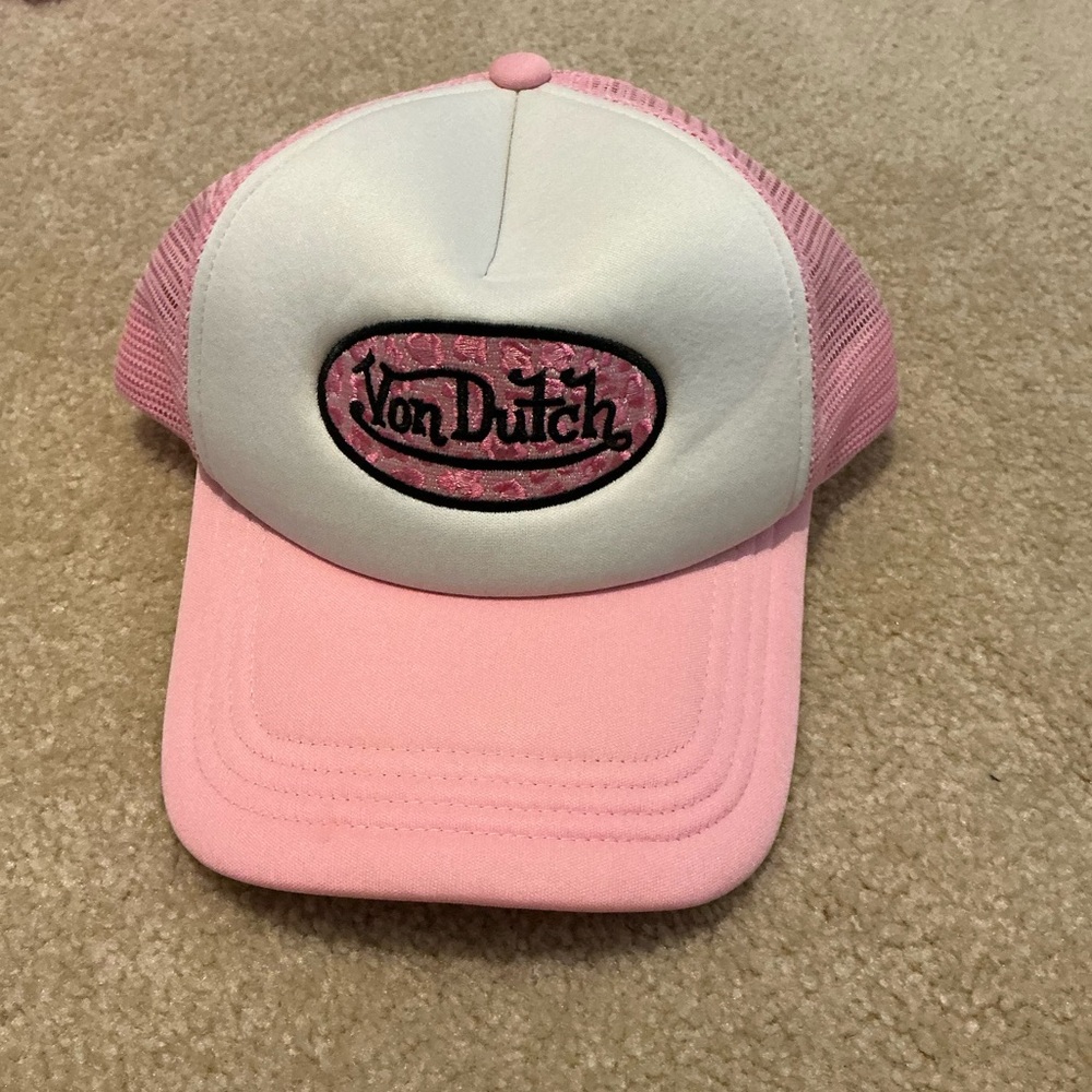 Von Dutch Pink and White Cap